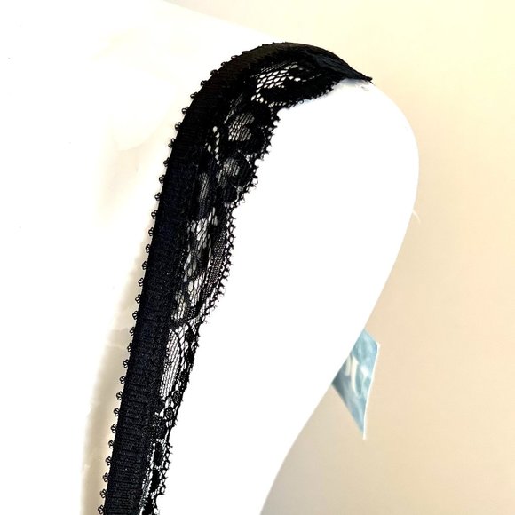 NWT Vintage Lou Bra from Paris France! Chantilly Lace With Bows Black 34B & 34C - Picture 11 of 14